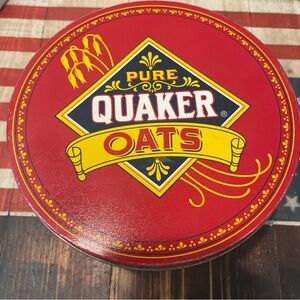 Quaker Oats Red Tin Container 1983